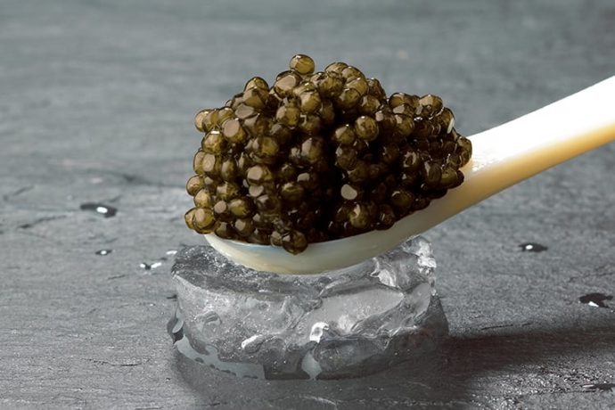 osietra caviar on spoon